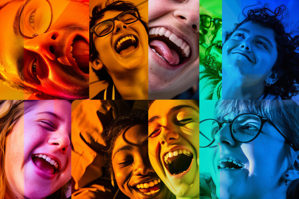collage of people with complementary colors